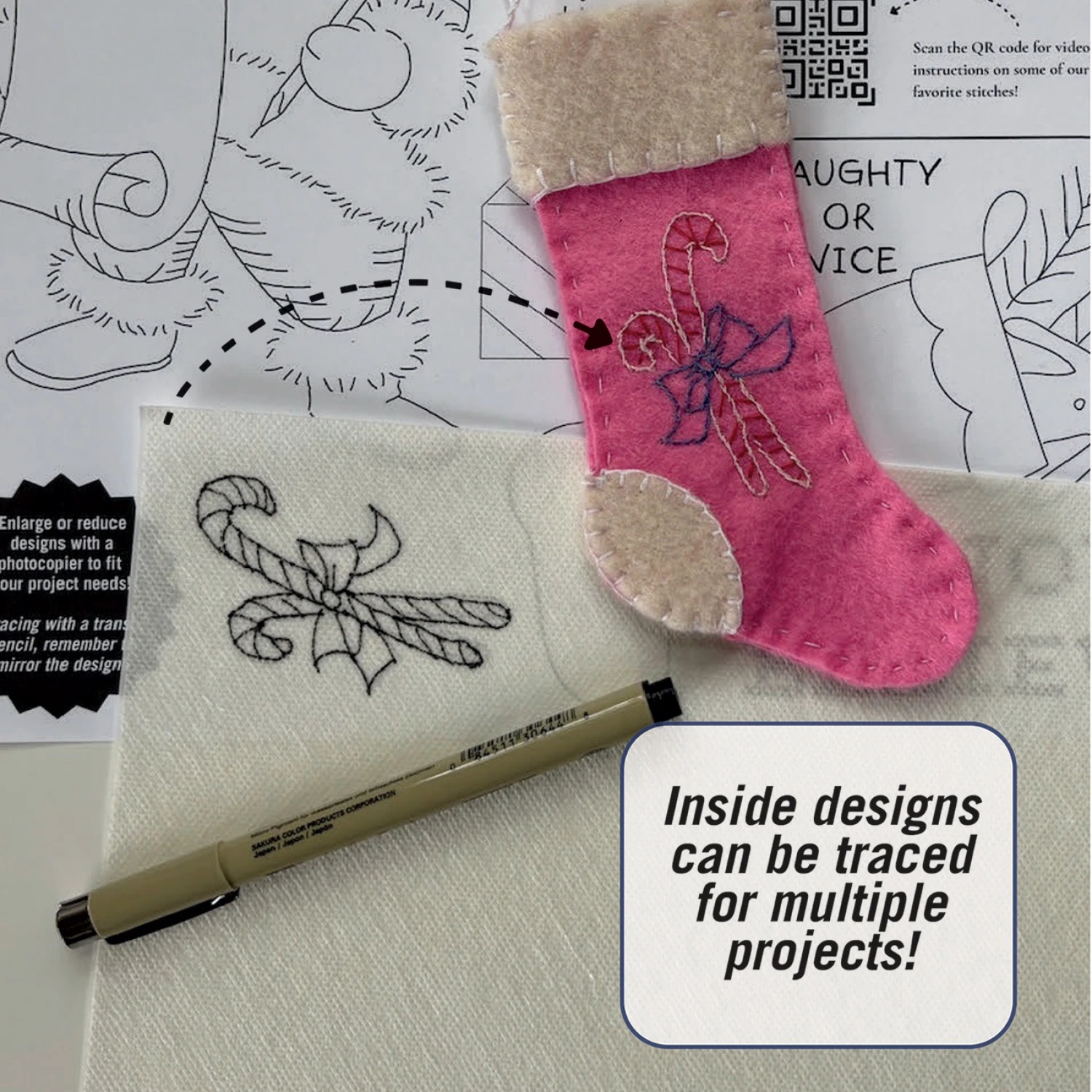 Believe Collection - Jolly Santa Stick N Stitch Embroidery