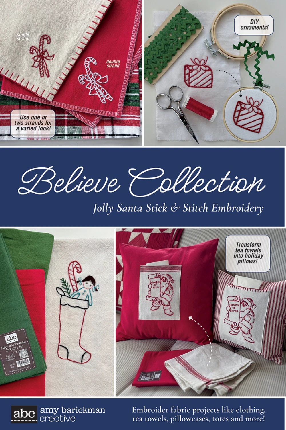 Believe Collection - Jolly Santa Stick N Stitch Embroidery
