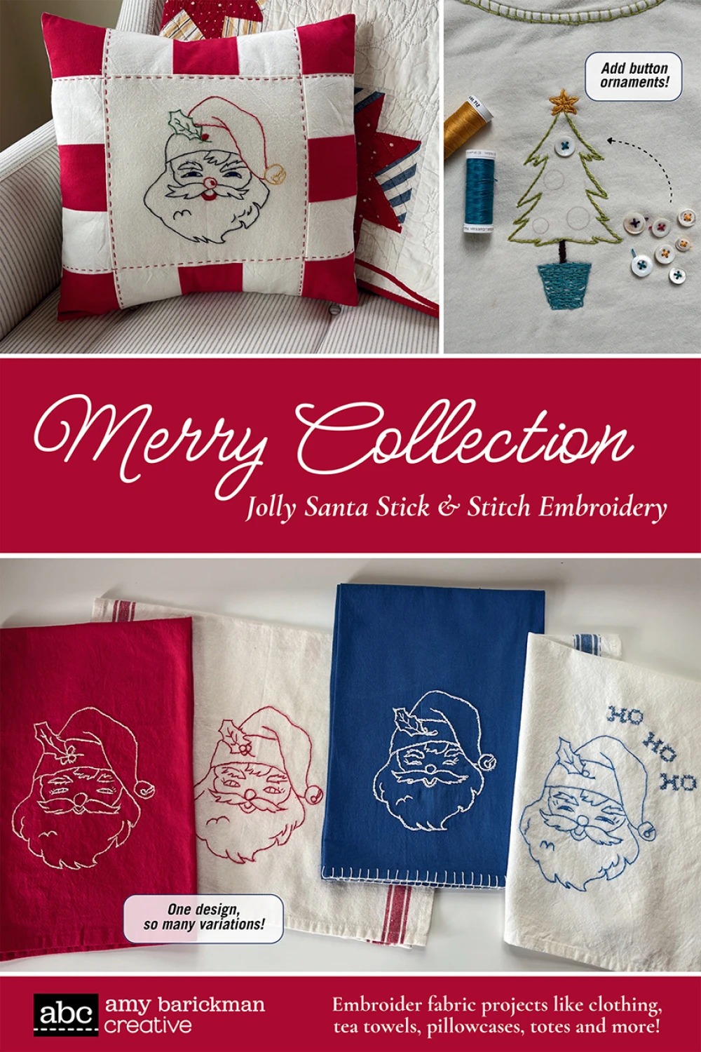Merry Collection - Jolly Santa Stick N Stitch Embroidery