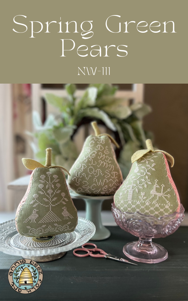Spring Green Pears - Cross Stitch Pattern