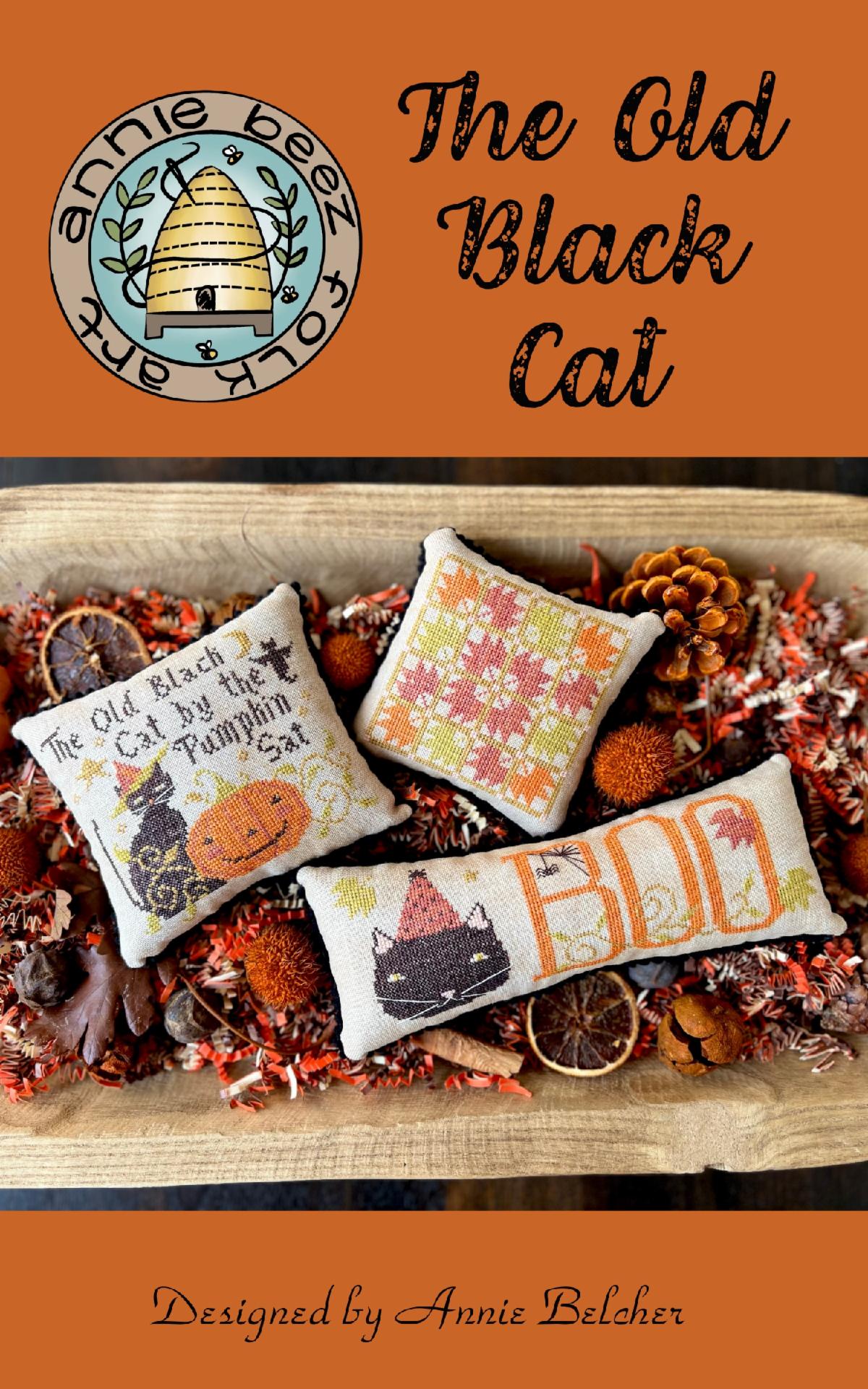 Old Black Cat - Halloween Cross Stitch Pattern