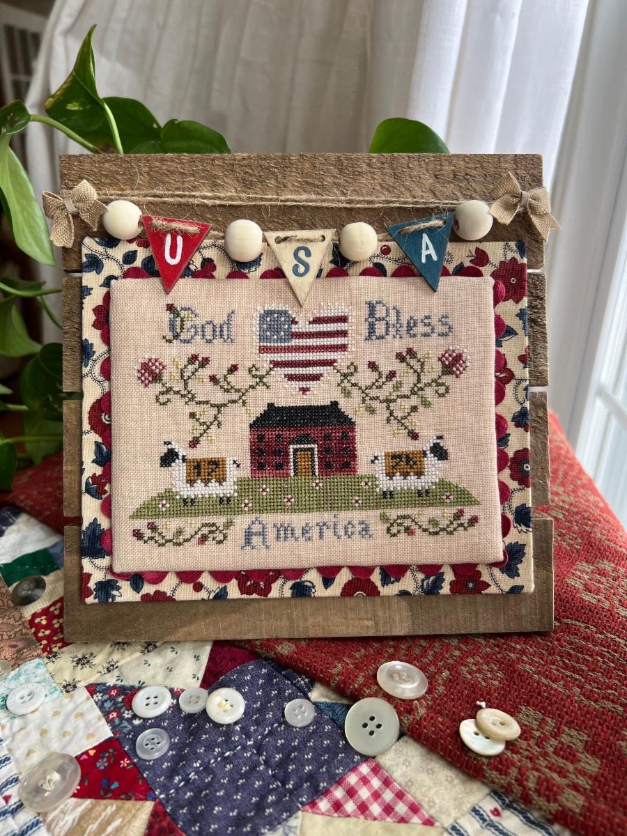Americana Sheep - Patriotic Cross Stitch Pattern
