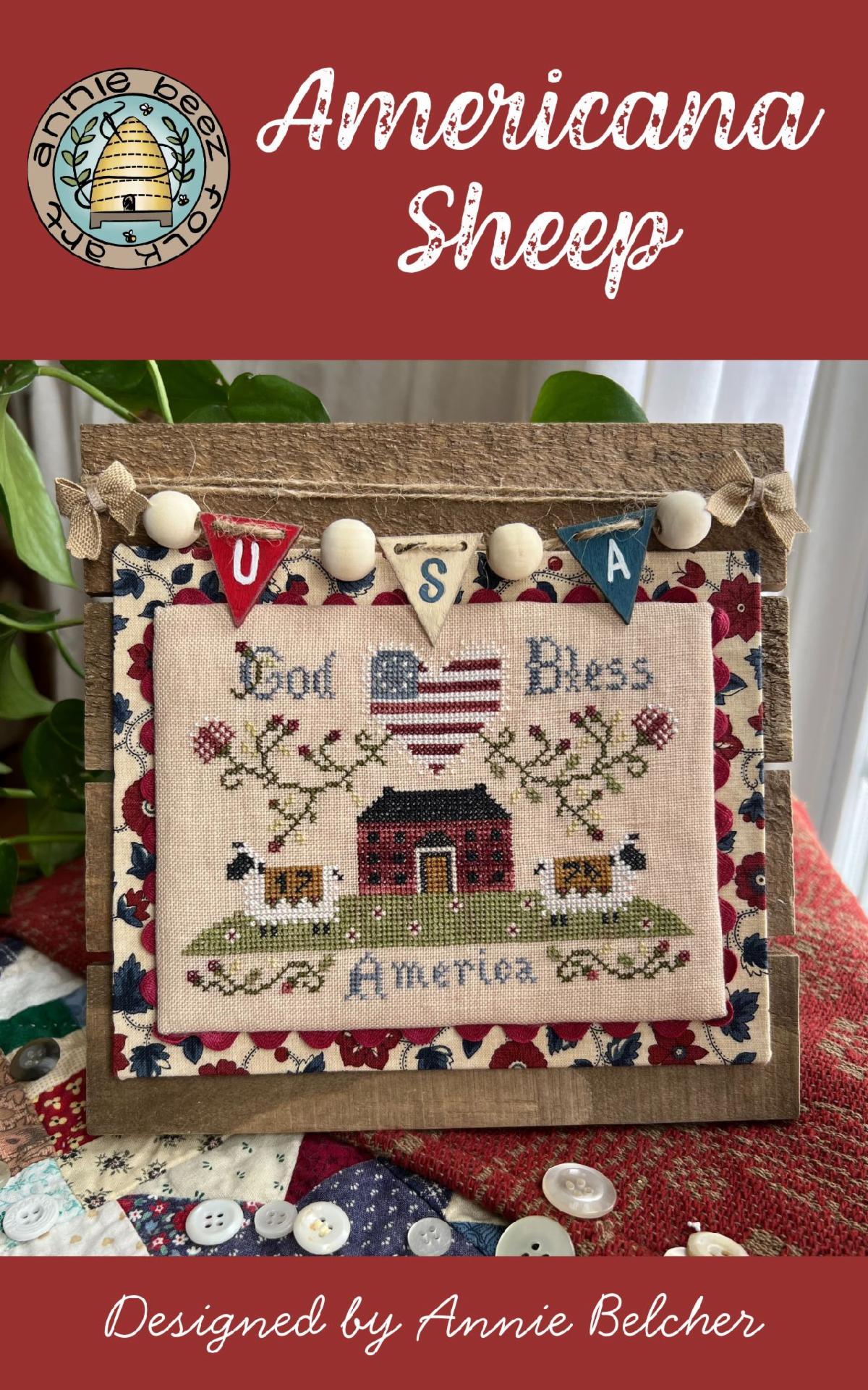 Americana Sheep - Patriotic Cross Stitch Pattern