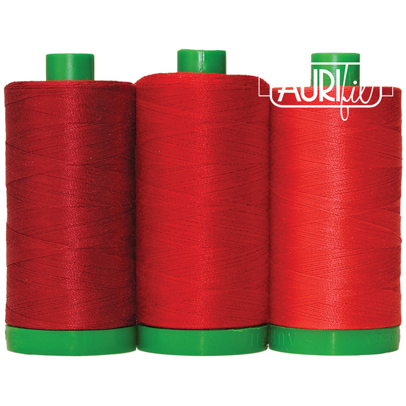 Color Builder Thread 40wt Panda Red 002, zoomed in. Select this picture to zoom back out.