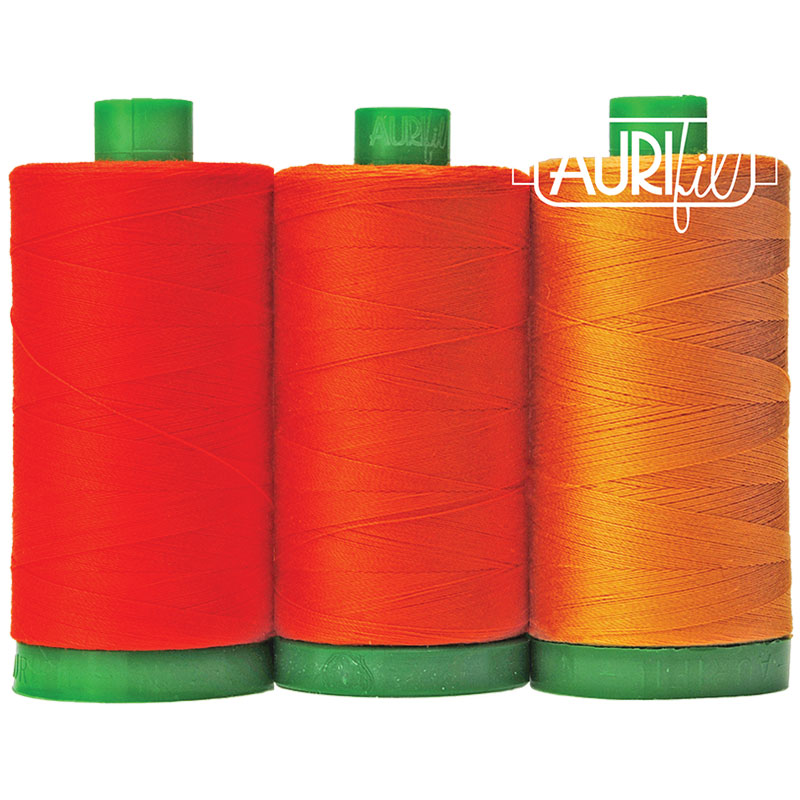 Color Builder Thread 40wt Tiger Orange 007, zoomed in. Select this picture to zoom back out.