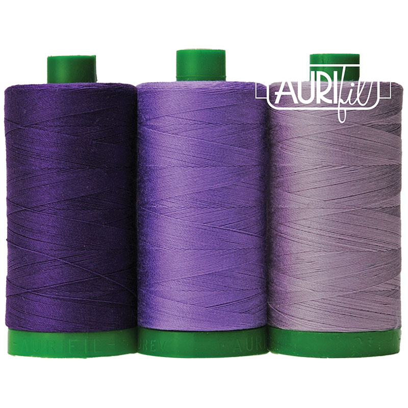 Color Builder Thread 40wt Gorilla Purple 010, zoomed in. Select this picture to zoom back out.