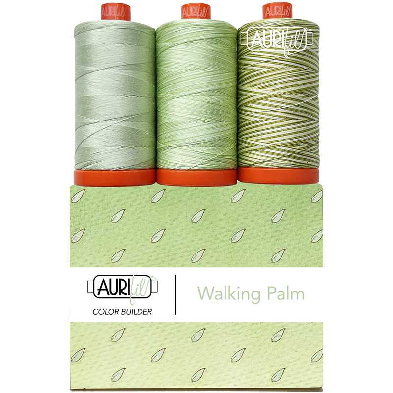 Color Builder Thread 50wt Walking Palm 015, zoomed in. Select this picture to zoom back out.