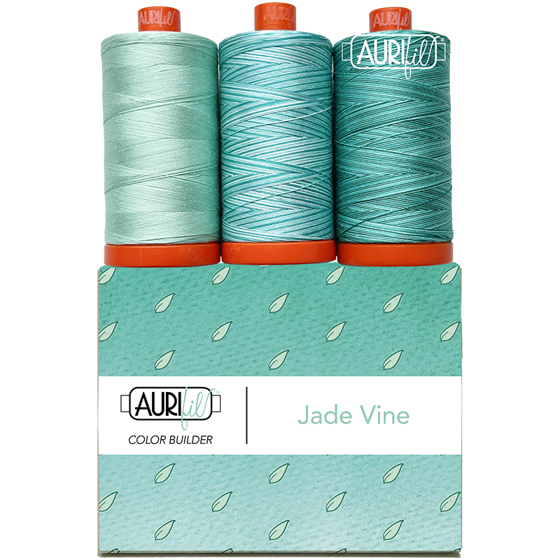 Color Builder Thread 50wt Jade Vine 020, zoomed in. Select this picture to zoom back out.
