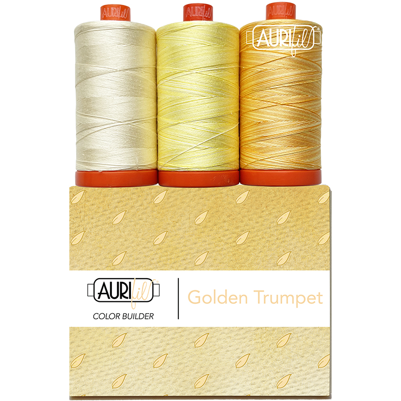 Color Builder Thread 50wt Golden Trumpet 021, zoomed in. Select this picture to zoom back out.