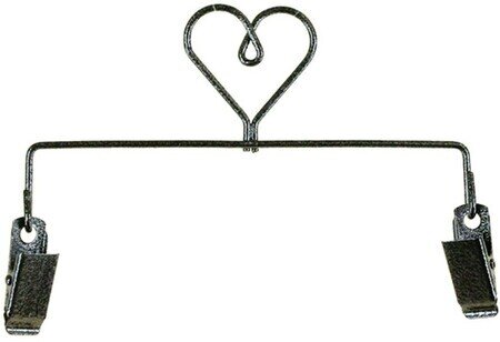 6" Heart Clip Holder Charcoal