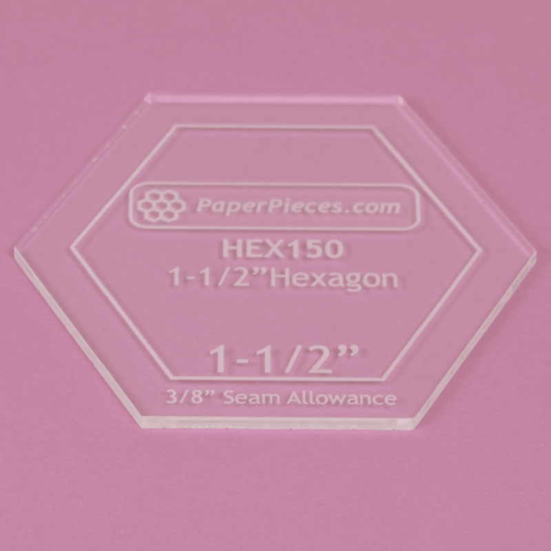 Acrylic 1.5" Hexie Template for English Paper Piecing