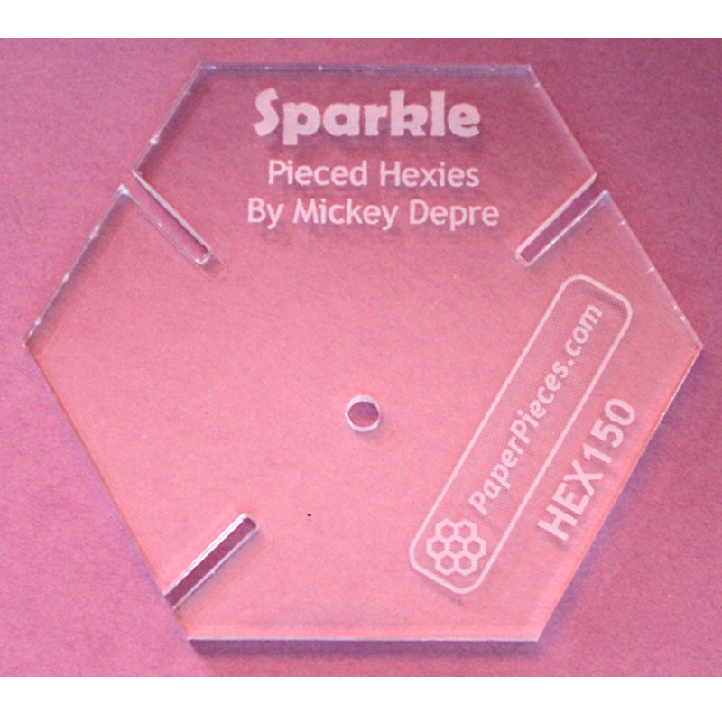 Sparkle Acrylic 1.5" Hexie Template Paper Piecing