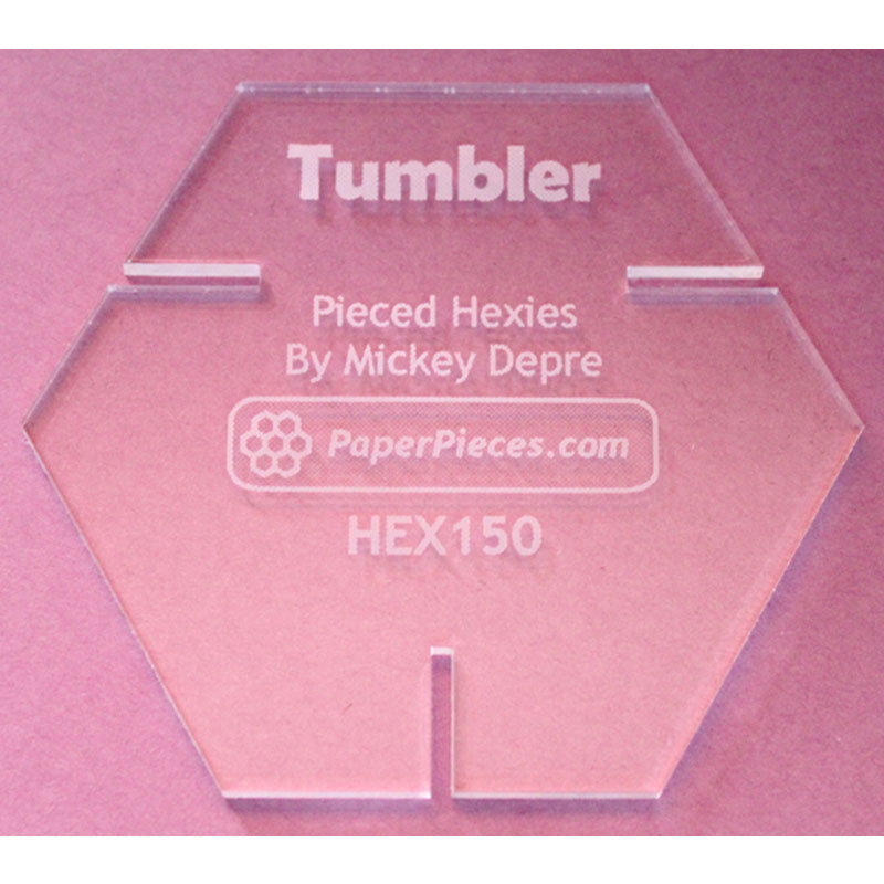 Tumbler Acrylic 1.5" Hexie Template Paper Piecing
