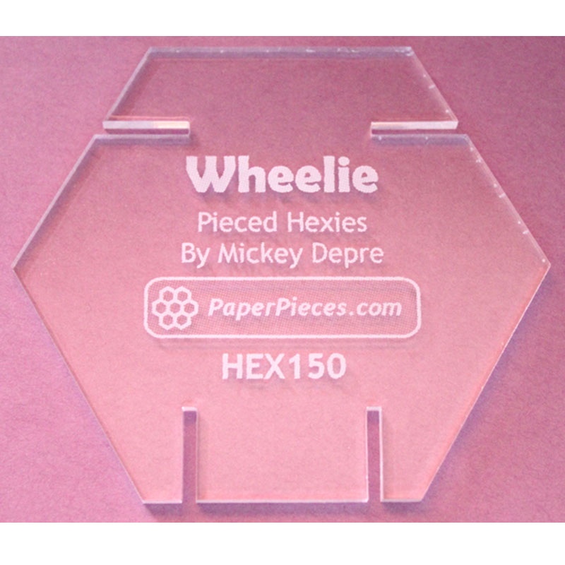 Wheelie Acrylic 1.5" Hexie Template for Paper Piecing