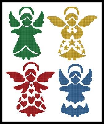 Angel Silhouettes - Christmas Cross Stitch Pattern