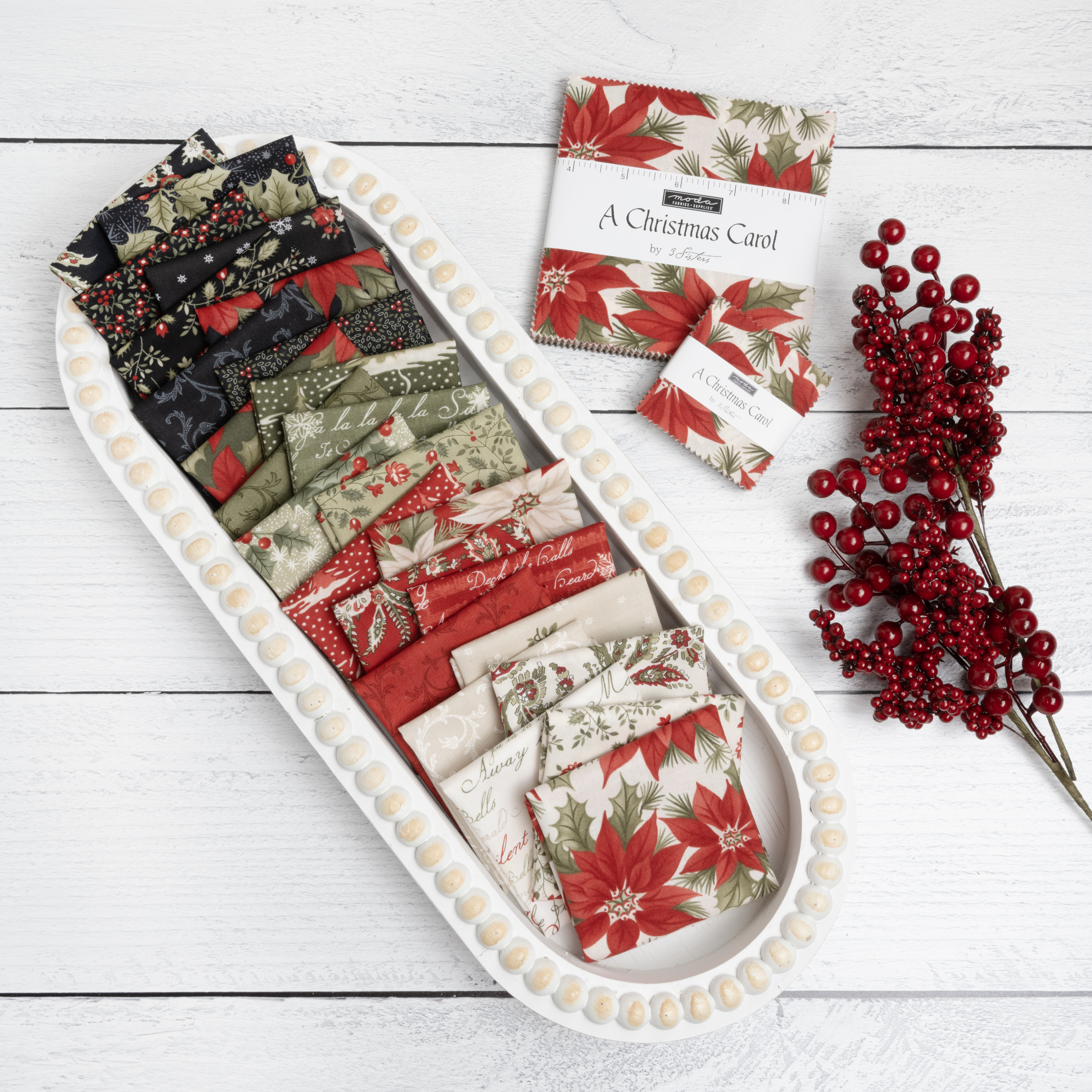 A Christmas Carol Berry - Snowflake - Quilt Fabric