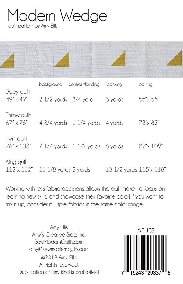 Modern Wedge - Quilt Pattern