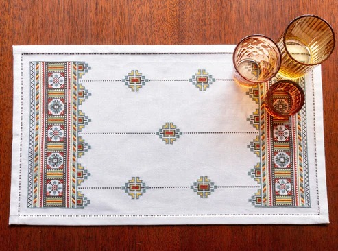 Kyivan Stars - Cross Stitch Kit, different perspective #1, zoomed in. Select this picture to zoom back out.