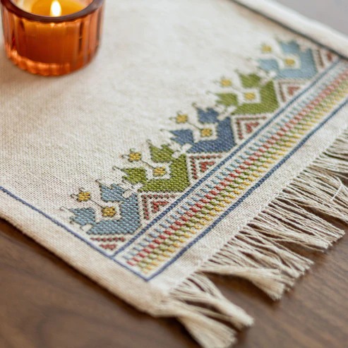 Little Baskets - Cross Stitch Kit, zoomed in. Select this picture to zoom back out.