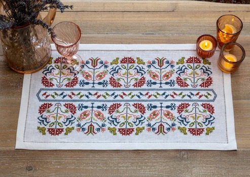 Corfu Wildflowers - Cross Stitch Kit, zoomed in. Select this picture to zoom back out.