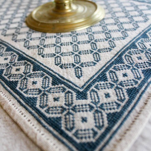Aegean Octagon Table Runner - Cross Stitch Kit, different perspective #1, zoomed in. Select this picture to zoom back out.