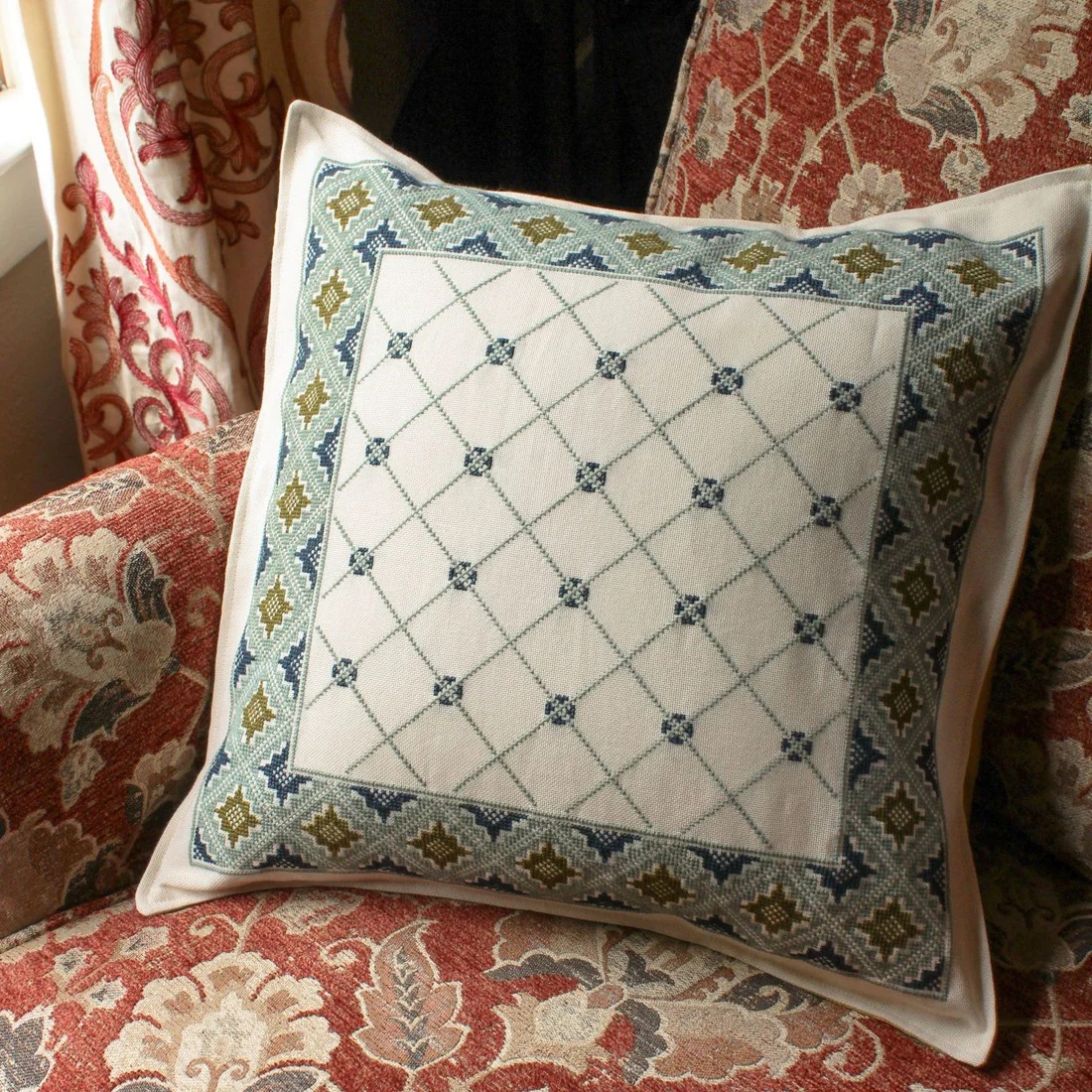 Santorini Stars - Cross Stitch Kit, zoomed in. Select this picture to zoom back out.