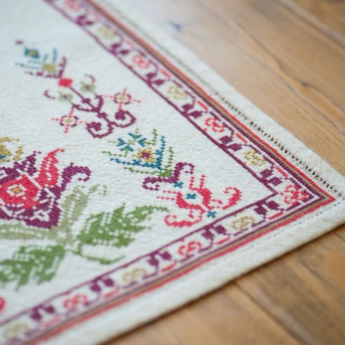 Mediterranean Floral - Cross Stitch Kit, different perspective #1, zoomed in. Select this picture to zoom back out.
