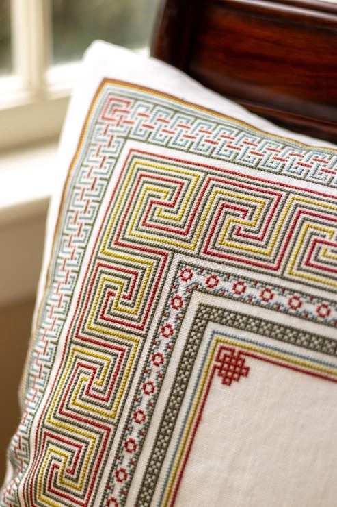 Somerset Meander - Cross Stitch Kit, different perspective #1, zoomed in. Select this picture to zoom back out.
