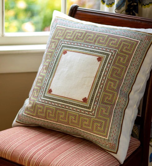 Somerset Meander - Cross Stitch Kit, zoomed in. Select this picture to zoom back out.