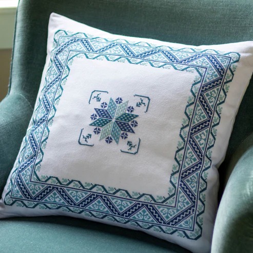 Thessalonian Stars - Cross Stitch Kit, zoomed in. Select this picture to zoom back out.