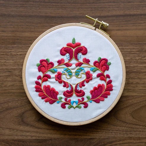 Trondheim Bloom - Embroidery Stick and Stitch, zoomed in. Select this picture to zoom back out.