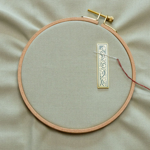 25 Count Laurel Leaf Evenweave Cotton 18x26, zoomed in. Select this picture to zoom back out.