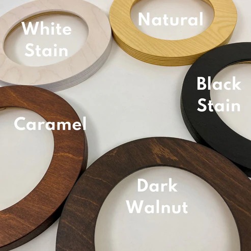 Avlea 6" Frames - Circle Black Stain Finish, different perspective #1, zoomed in. Select this picture to zoom back out.