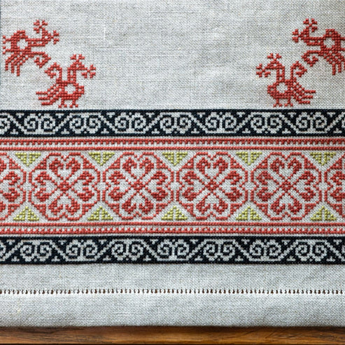 Byzantine Rose - PDF Cross Stitch Pattern, different perspective #1, zoomed in. Select this picture to zoom back out.