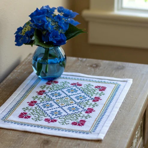 Florina - PDF Cross Stitch Pattern, different perspective #1, zoomed in. Select this picture to zoom back out.
