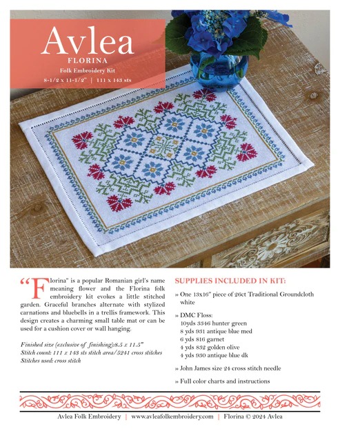 Florina - PDF Cross Stitch Pattern, different perspective #2, zoomed in. Select this picture to zoom back out.
