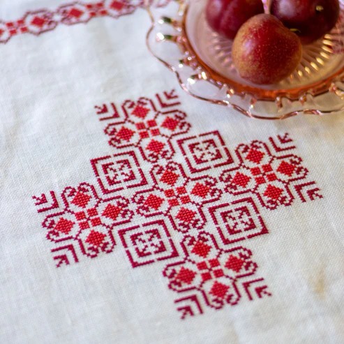 Romanian Basket - PDF Cross Stitch Pattern, different perspective #1, zoomed in. Select this picture to zoom back out.