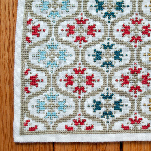 Anatolian Odalesque - Cross Stitch Pattern, different perspective #1, zoomed in. Select this picture to zoom back out.