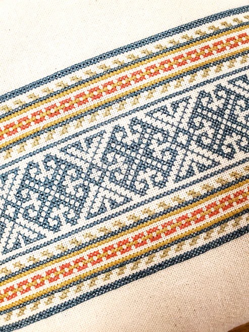 Baltic Scroll - Cross Stitch Pattern, different perspective #1, zoomed in. Select this picture to zoom back out.