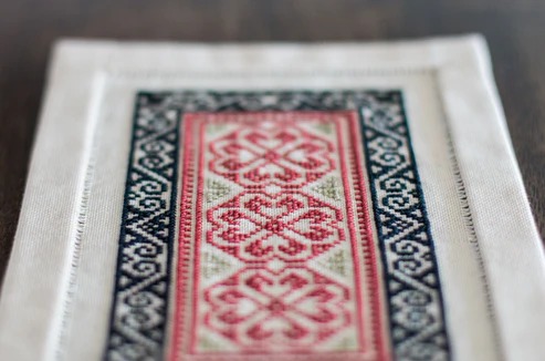 BitKit Byzantine Rose - Cross Stitch Pattern, different perspective #1, zoomed in. Select this picture to zoom back out.