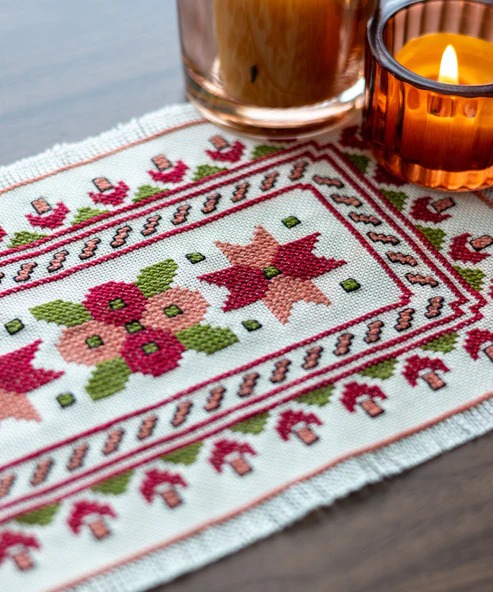 BitKit Mediterranean Dogwood - Cross Stitch Pattern, different perspective #1, zoomed in. Select this picture to zoom back out.