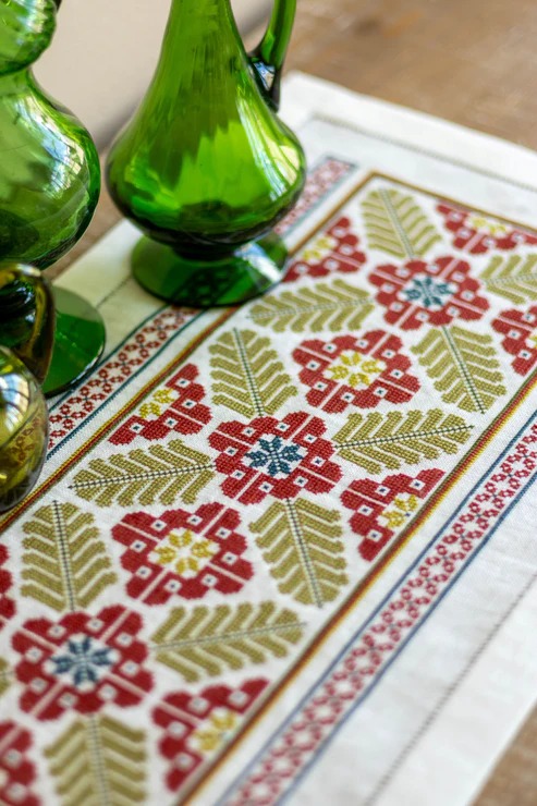 Delian Leaves - Cross Stitch Pattern, different perspective #1, zoomed in. Select this picture to zoom back out.