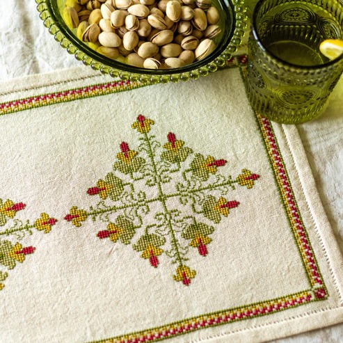 Rhodora - Cross Stitch Pattern, different perspective #1, zoomed in. Select this picture to zoom back out.