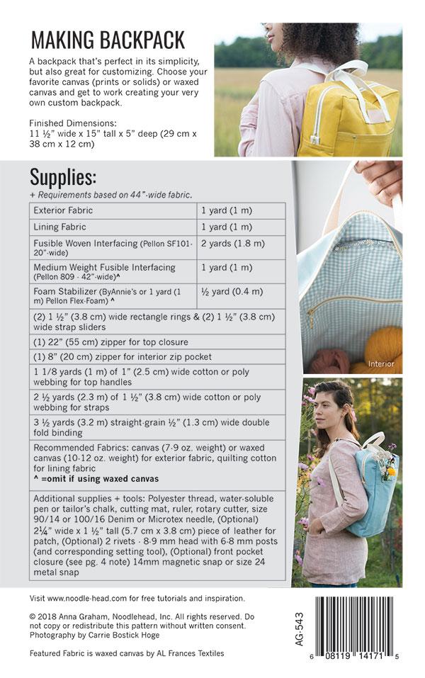 Making Backpack - Sewing Pattern