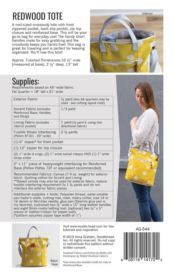 Redwood Tote - Sewing Pattern