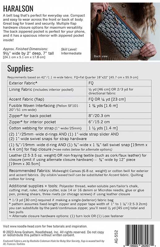 Haralson Bag - Sewing Pattern