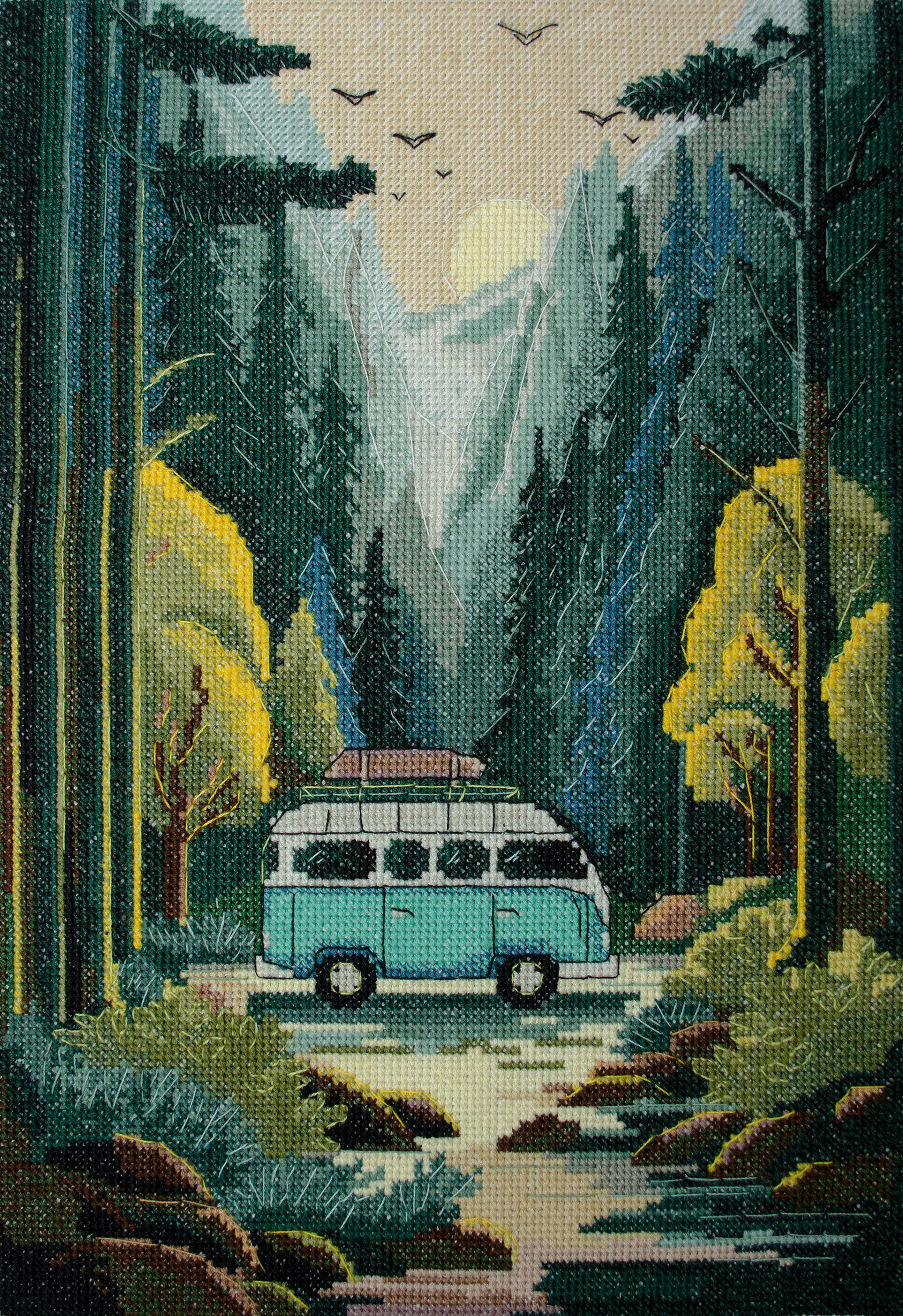 Thirst for Adventure - Cross Stitch Kit, zoomed in. Select this picture to zoom back out.