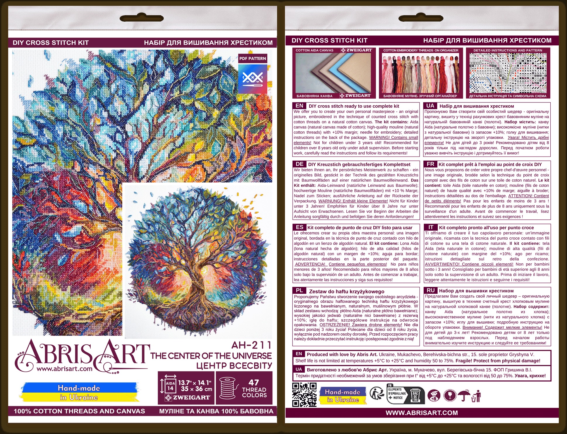 The Center of the Universe - Cross Stitch Kit, different perspective #2, zoomed in. Select this picture to zoom back out.