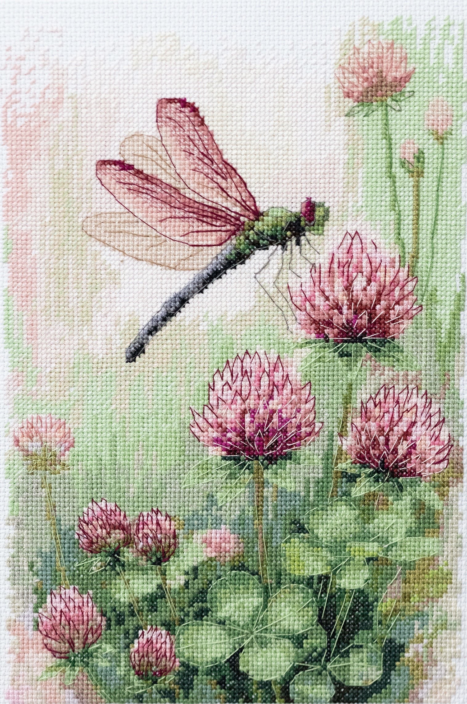 Sweet Clover - Cross Stitch Kit, zoomed in. Select this picture to zoom back out.