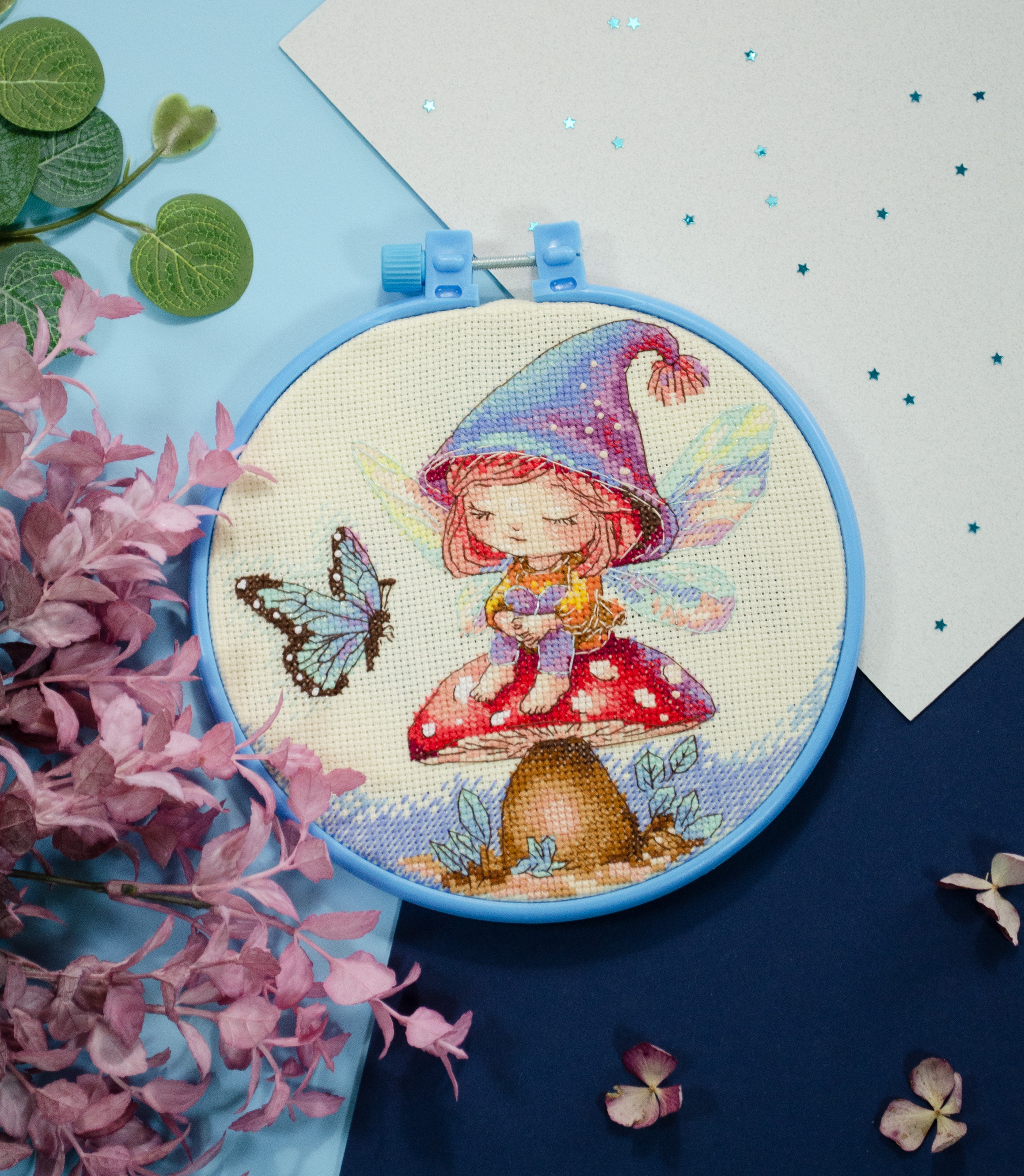 Tiny Sorceress - Cross Stitch Kit, zoomed in. Select this picture to zoom back out.